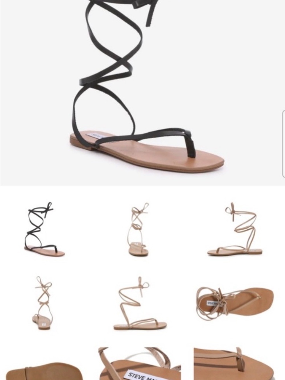 Steve Madden Anna Tan Wrap Lace-Up Toe-Post Sandals